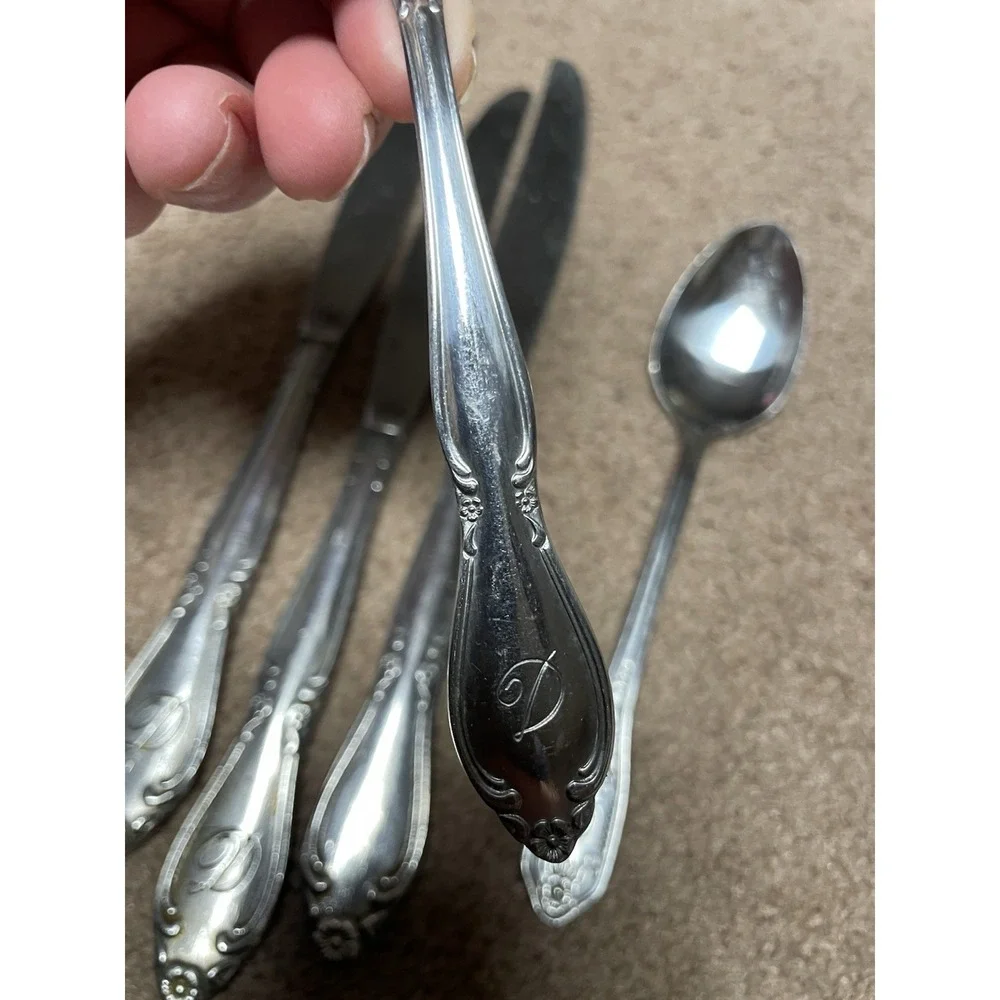 Customcraft Stainless Steel 5 Flatware Monogram 